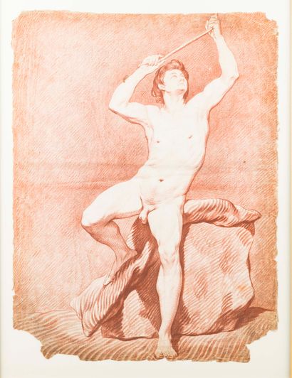 Ecole du XIXe siècle 
Etude de nu masculin...