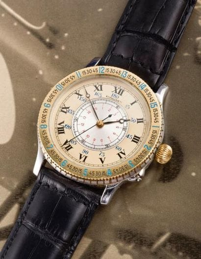 LONGINES
(ANGLE HORAIRE - LINDBERGH N° 989.5215),...