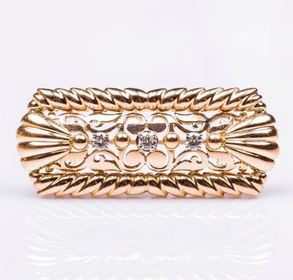 Broche plaque en or jaune 18 carats (750...