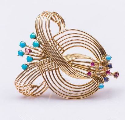 Broche volute en or jaune 18 carats (750...