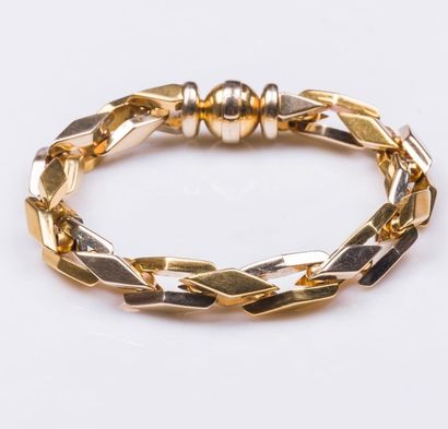 Bracelet gourmette articulé en or jaune et...