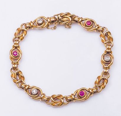 Bracelet gourmette en or jaune 18 carats...