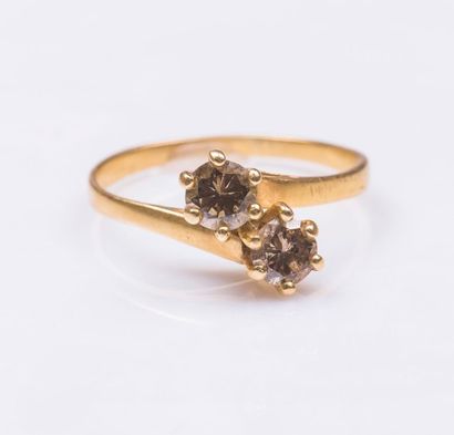 Bague toi et moi en or jaune 18 carats (750...