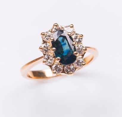 Bague fleur en or jaune 18 carats (750 millièmes)...