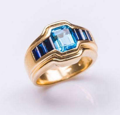 Bague jonc en or jaune 18 carats (750 millièmes)...