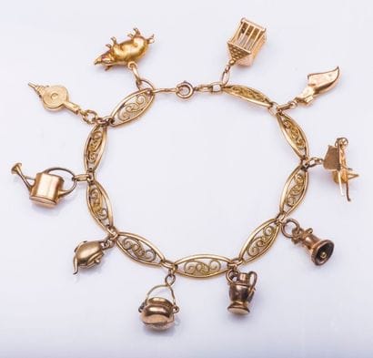 Bracelet en or 18 carats (750 millièmes)...