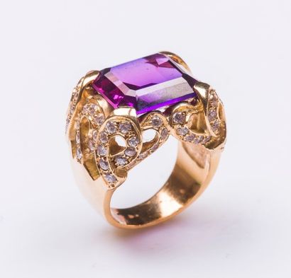 Bague décorative en or jaune 18 carats (750...
