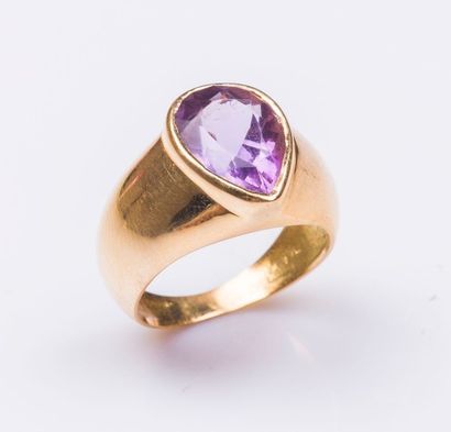 Bague jonc en or jaune 18 carats (750 millièmes)...