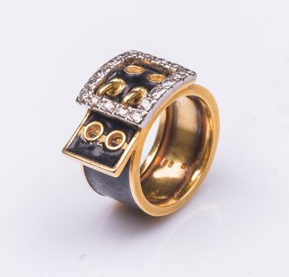 Bague ceinturon en or jaune 18 carats (750...