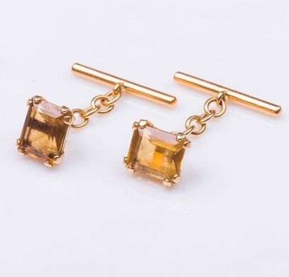 Paire de boutons de manchette en or jaune...