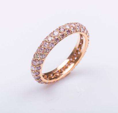Alliance jonc bombé en or rose 18 carats...