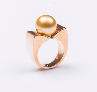 Bague chevalière en or jaune 18 carats (750...