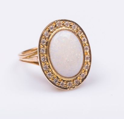 Bague en or jaune 18 carats (750 millièmes)...