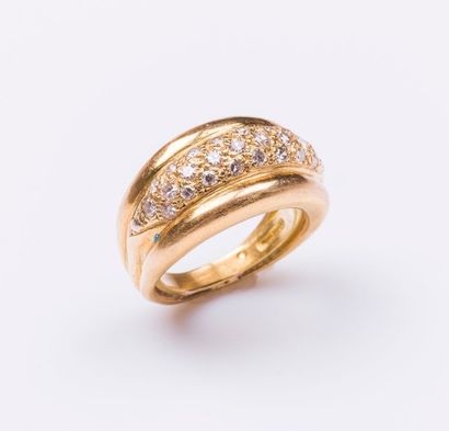 Bague à godrons en or jaune 18 carats (750...