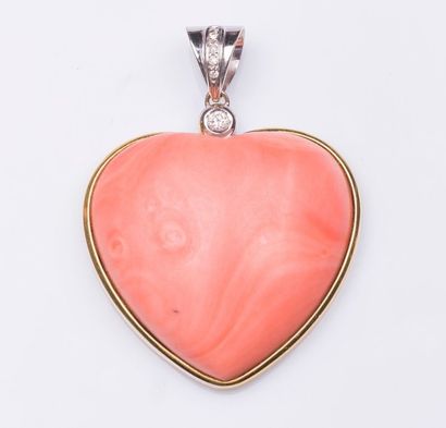 Pendentif Coeur deux or 18 carats ( 750 millième...