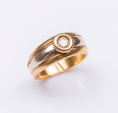 Bague jonc deux tons d'or 18 carats (750...