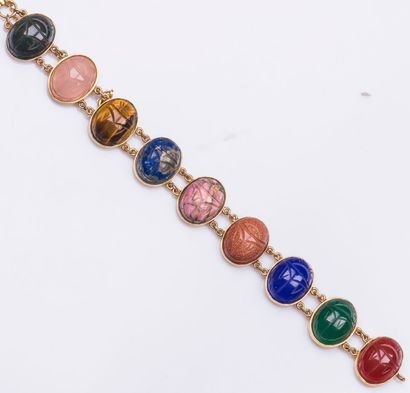 Bracelet articulé en or jaune 14 carats (750...