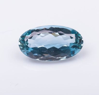 Une topaze bleue ovale pesant 24,39 cara...