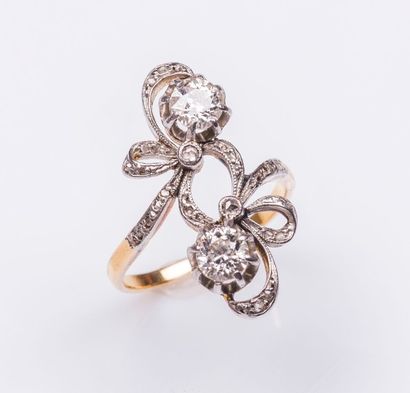 Bague en or jaune 18 carats (750 millièmes)...