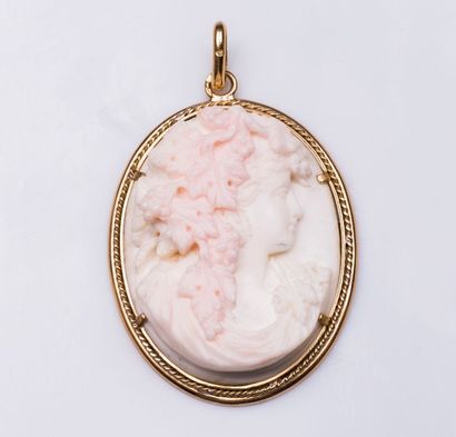 Pendentif camée en or jaune 18 carats (750...