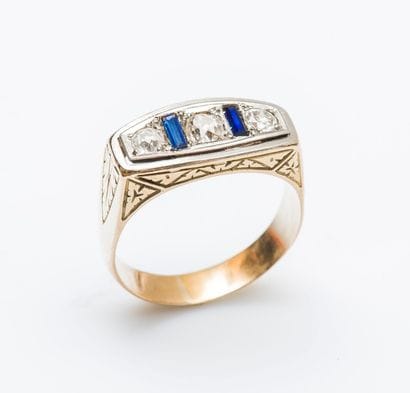 Bague jarretière en or jaune 18 carats (750...