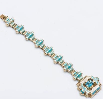 Bracelet en or jaune 14 carats (585 millièmes)...