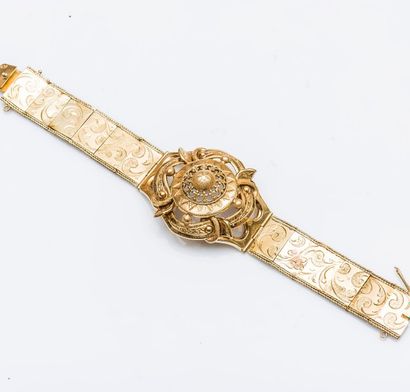 Bracelet semi-rigide en or jaune 18 carats...