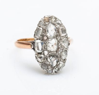 Bague en or rose 18 carats (750 millièmes)...