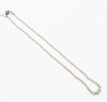 Collier de perles en chute, formé de 22 perles...