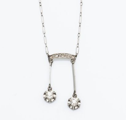 Collier négligé en or gris 18 carats (750...