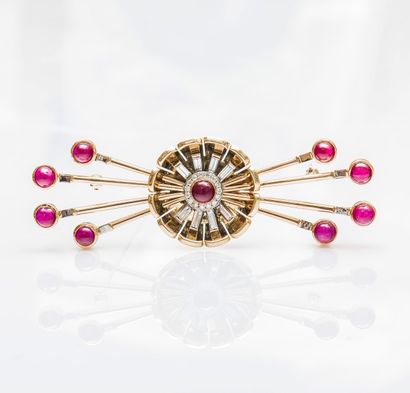 Broche en or jaune 18 carats (750 millièmes)...