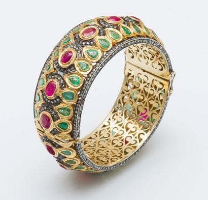 Bracelet jonc ouvrant en vermeil (925 millièmes)...