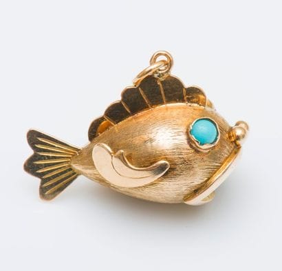 Pendentif poisson en or jaune 14 carats (585...