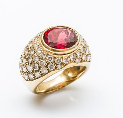 Bague jonc bombée en or jaune 18 carats (750...