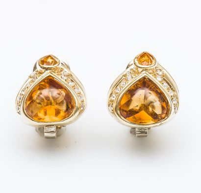 Paire de clips d’oreilles en or jaune 18...