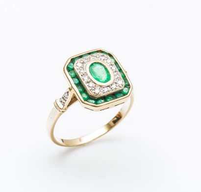 Bague en or jaune 18 carats (750 millièmes),...
