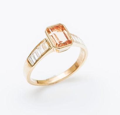 Bague en or jaune 18 carats (750 millièmes)...