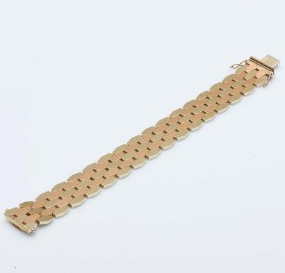 Bracelet manchette souple en or jaune 14...