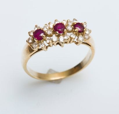 Bague jarretière en or jaune 14 carats (585...