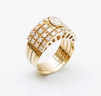 Bague bandeau en or jaune 18 carats (750...