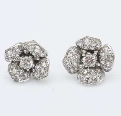 Paire de boutons d’oreilles en platine (950...