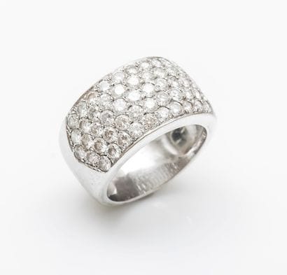 Bague jonc plat en or gris 18 carats (750...