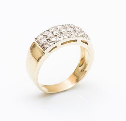 Bague jonc en or jaune 18 carats (750 millièmes)...