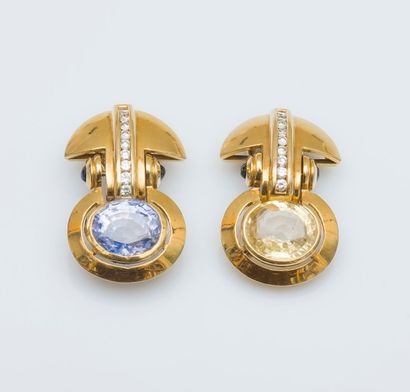 Paire de clips d’oreilles en or jaune 18...