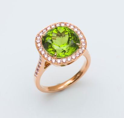 Bague en or rose 18 carats (750 millièmes)...