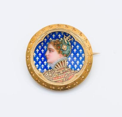 Broche en or jaune 18 carats (750 millièmes)...