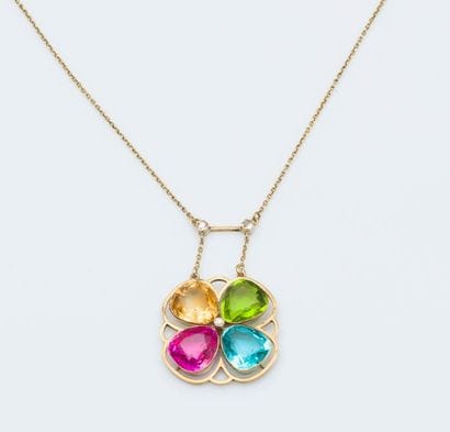 Collier négligé en or jaune 14 carats (585...