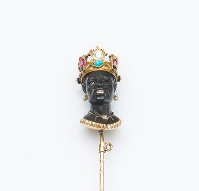 Épingle de cravate blackamoor en or jaune...