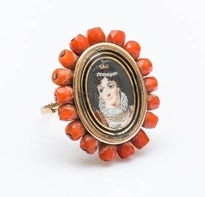 Bague en or jaune 18 carats (750 millièmes)...