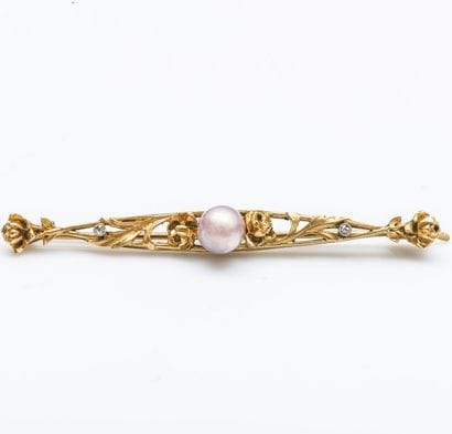 Broche barrette en or jaune 18 carats (750...